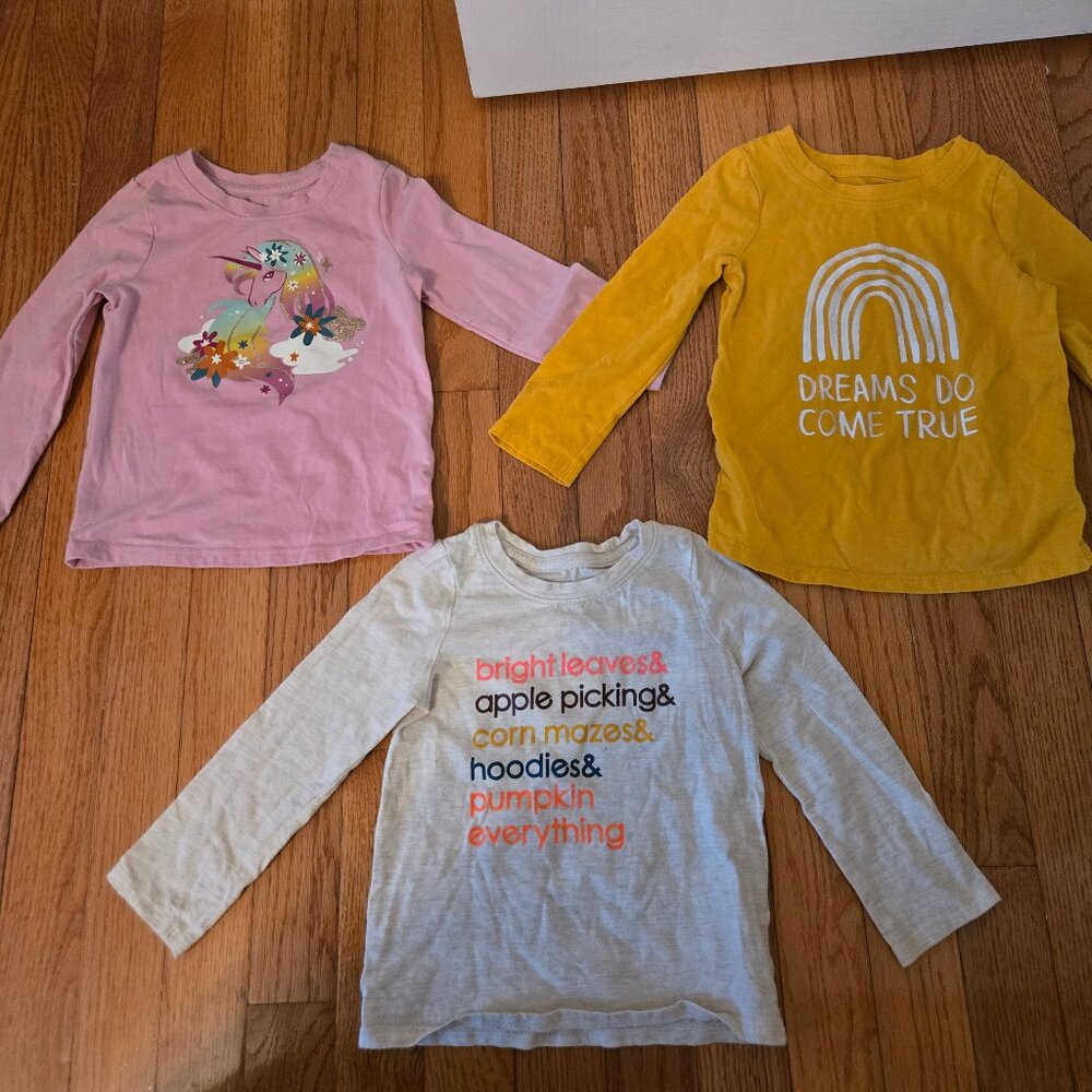 Girls Cat & Jack long sleeved top bundle size 2T